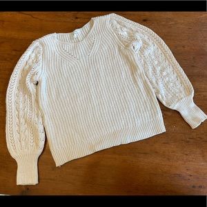 Maurices Cream Pointelle knit sweater size L